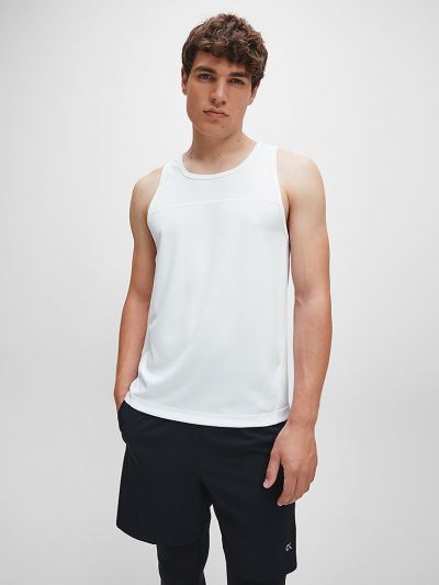 Calvin Klein Ruhák HU224206 | Calvin Klein Mesh Panel Férfi Trikó Világos Fehér